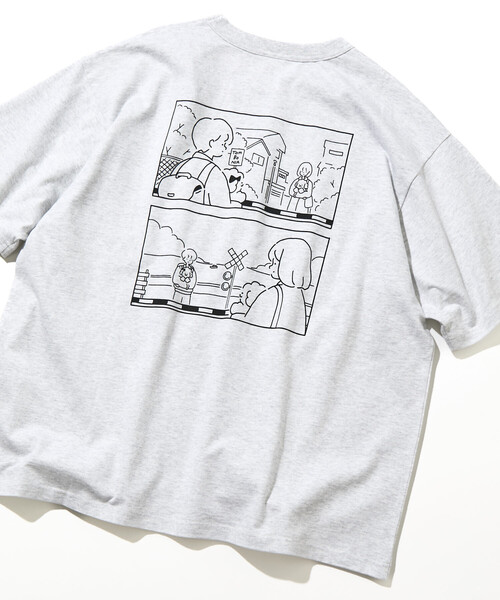 FREAK'S STORE（フリークスストア）の「tombonia/トムボニア バックプリント クルーネックTシャツ/Boy Meets Girl（Tシャツ/カットソー・メンズ・ラベンダー/ライトグレー/ホワイト/チャコールグレー・LARGE/MEDIUM/SMALL）」の3枚目の写真