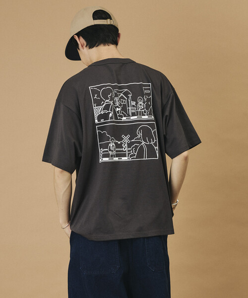 FREAK'S STORE（フリークスストア）の「tombonia/トムボニア バックプリント クルーネックTシャツ/Boy Meets Girl（Tシャツ/カットソー・メンズ・ラベンダー/ライトグレー/ホワイト/チャコールグレー・LARGE/MEDIUM/SMALL）」の8枚目の写真