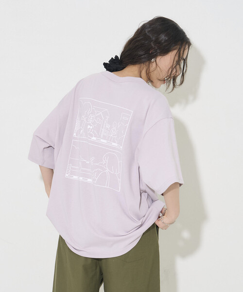 FREAK'S STORE（フリークスストア）の「tombonia/トムボニア バックプリント クルーネックTシャツ/Boy Meets Girl（Tシャツ/カットソー・メンズ・ラベンダー/ライトグレー/ホワイト/チャコールグレー・LARGE/MEDIUM/SMALL）」の11枚目の写真
