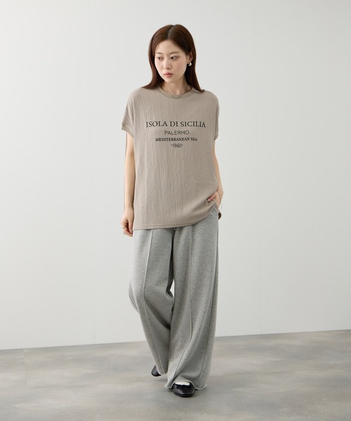 NAVY（ネイビー）の「【SARARI /サラリ】DRY UVカット ロゴプリント フレンチスリーブ プルオーバー（Tシャツ/カットソー・レディース・ブラック/オフホワイト/ベージュ・M/L）」の10枚目の写真