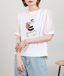 Anna Nicola ショッピンングウーマンシアースリーブTシャツ 半袖