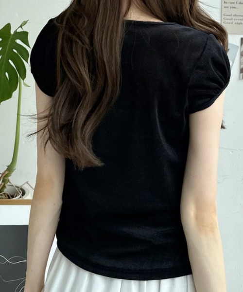 Ada.（エイダ）の「ベロア パフスリーブ カットソー（Tシャツ/カットソー・レディース・オフホワイト/ブラウン/グレー/ブラック・FREE）」の15枚目の写真