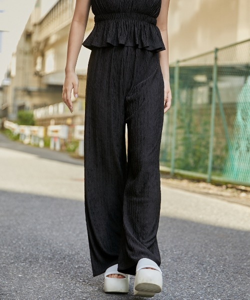 GORGE(ゴージ)の「《シャーリング×セットアップ》パンツセットアップ/フェミニン/春夏/全3色(セットアップ・レディース・グリーン/モカ/ブラック・F)」の8枚目の写真