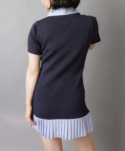 SPINNS(スピンズ)の「半袖ドッキングワンピース/裾プリーツ(ワンピース・レディース・ブルー系その他/ブラック×ホワイト/グレー系その他・ONESIZE)」の17枚目の写真