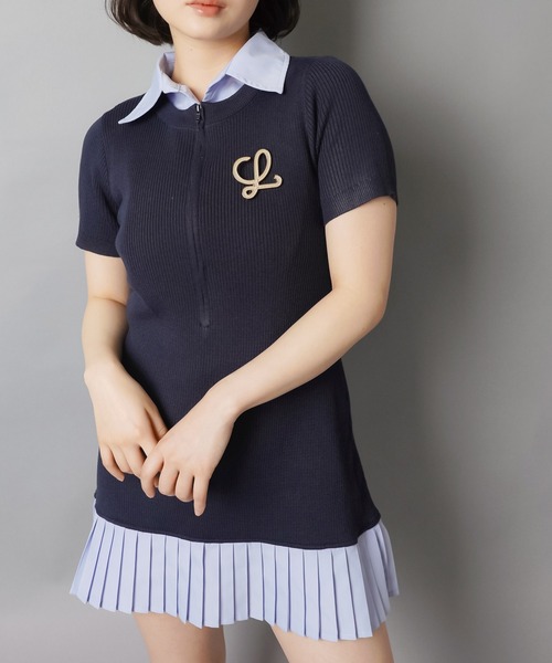 SPINNS(スピンズ)の「半袖ドッキングワンピース/裾プリーツ(ワンピース・レディース・ブルー系その他/ブラック×ホワイト/グレー系その他・ONESIZE)」の18枚目の写真