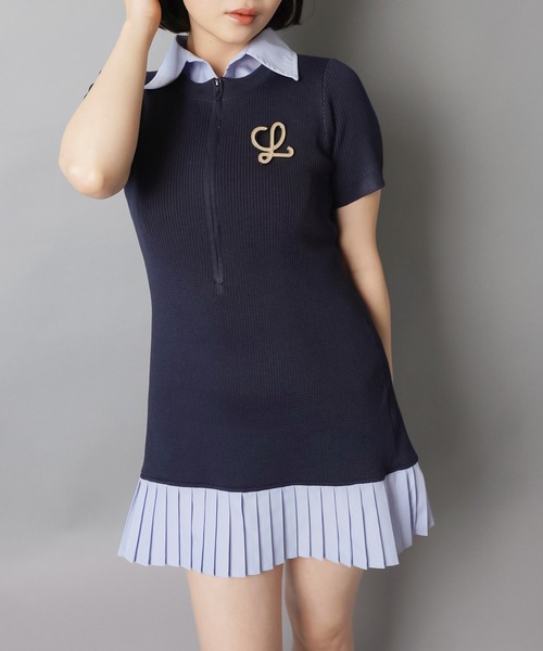 SPINNS(スピンズ)の「半袖ドッキングワンピース/裾プリーツ(ワンピース・レディース・ブルー系その他/ブラック×ホワイト/グレー系その他・ONESIZE)」の20枚目の写真