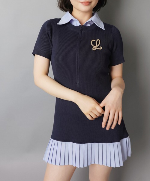 SPINNS(スピンズ)の「半袖ドッキングワンピース/裾プリーツ(ワンピース・レディース・ブルー系その他/ブラック×ホワイト/グレー系その他・ONESIZE)」の19枚目の写真