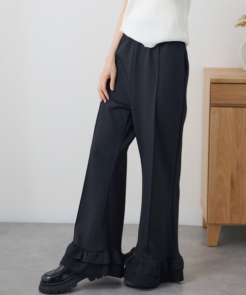 DAYRA(デイラ)の「ダブル フリル ワイド フレア パンツ(その他パンツ・レディース・ネイビー/ブラック・155/160/165)」の3枚目の写真