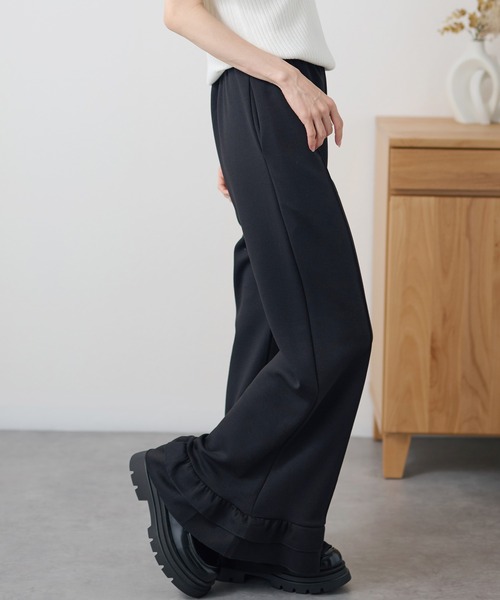 DAYRA(デイラ)の「ダブル フリル ワイド フレア パンツ(その他パンツ・レディース・ネイビー/ブラック・155/160/165)」の5枚目の写真