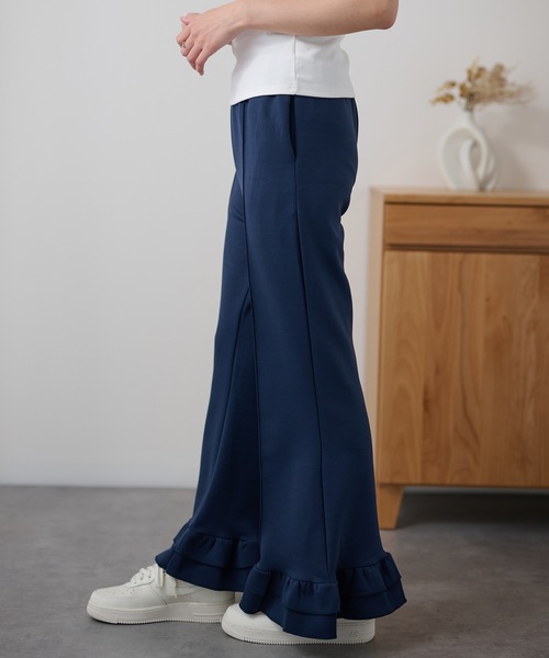 DAYRA(デイラ)の「ダブル フリル ワイド フレア パンツ(その他パンツ・レディース・ネイビー/ブラック・155/160/165)」の9枚目の写真