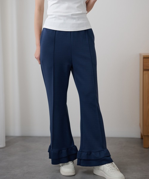 DAYRA(デイラ)の「ダブル フリル ワイド フレア パンツ(その他パンツ・レディース・ネイビー/ブラック・155/160/165)」の12枚目の写真