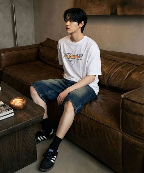 DIIFF（ディフ）の「オウンブレイズ オーバーサイズ 半袖Tシャツ 4カラー [DISE_1005]（Tシャツ/カットソー・メンズ・ブラック/アイボリー/ホワイト/ネイビー・LARGE/X-LARGE/SMALL/MEDIUM）」の8枚目の写真