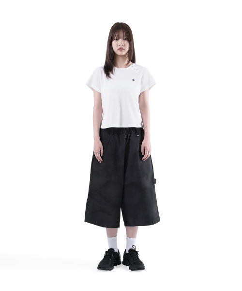 SLOW RECORD HOUSE(スローレコードハウス)の「ヘンリーネックアイレットTシャツ_ホワイト(Tシャツ/カットソー・レディース・ホワイト・1)」の5枚目の写真