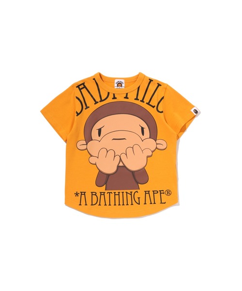 A BATHING APE（アベイシングエイプ）の「BIG DRAWN BABY MILO TEE（Tシャツ/カットソー・キッズ・オレンジ/ブラック/ホワイト・140/110/130/100/90/120）」の3枚目の写真