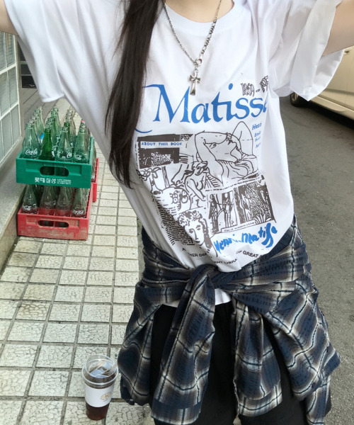 VIVID LADY(ビビッドレディー)の「アートグラフィック 半袖Tシャツ(Tシャツ/カットソー・レディース・チャコールグレー/ホワイト/ブラック・FREE)」の13枚目の写真