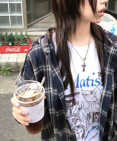 VIVID LADY(ビビッドレディー)の「アートグラフィック 半袖Tシャツ(Tシャツ/カットソー・レディース・チャコールグレー/ホワイト/ブラック・FREE)」の19枚目の写真