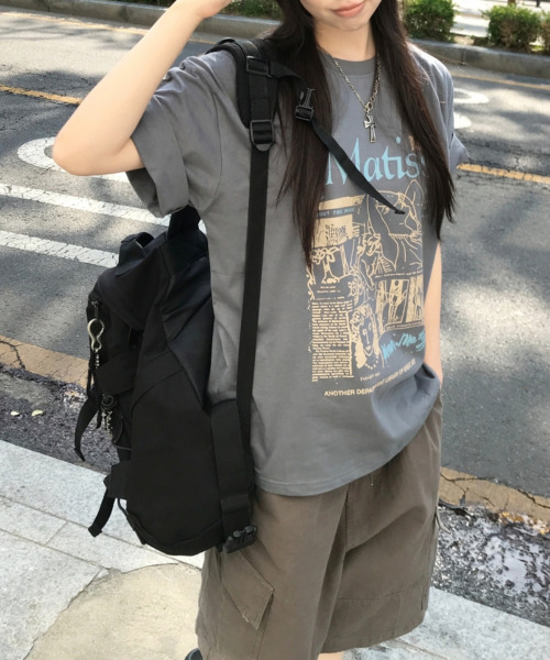 VIVID LADY(ビビッドレディー)の「アートグラフィック 半袖Tシャツ(Tシャツ/カットソー・レディース・チャコールグレー/ホワイト/ブラック・FREE)」の21枚目の写真