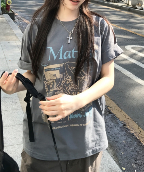 VIVID LADY(ビビッドレディー)の「アートグラフィック 半袖Tシャツ(Tシャツ/カットソー・レディース・チャコールグレー/ホワイト/ブラック・FREE)」の22枚目の写真