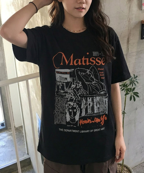 VIVID LADY(ビビッドレディー)の「アートグラフィック 半袖Tシャツ(Tシャツ/カットソー・レディース・チャコールグレー/ホワイト/ブラック・FREE)」の4枚目の写真