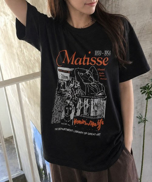 VIVID LADY(ビビッドレディー)の「アートグラフィック 半袖Tシャツ(Tシャツ/カットソー・レディース・チャコールグレー/ホワイト/ブラック・FREE)」の5枚目の写真