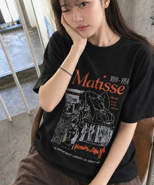 VIVID LADY(ビビッドレディー)の「アートグラフィック 半袖Tシャツ(Tシャツ/カットソー・レディース・チャコールグレー/ホワイト/ブラック・FREE)」の7枚目の写真