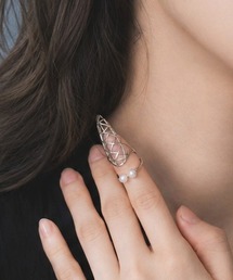 【O1jewelry オーワンジュエリー】 レディースリング シルバー925 淡水パール ファランジリング ネイルリング