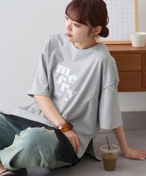 CIAOPANIC TYPY(チャオパニックティピー)の「ドットロゴプリントTee(Tシャツ/カットソー・レディース・グレー/チャコールグレー/アイボリー・ONE SIZE)」の21枚目の写真
