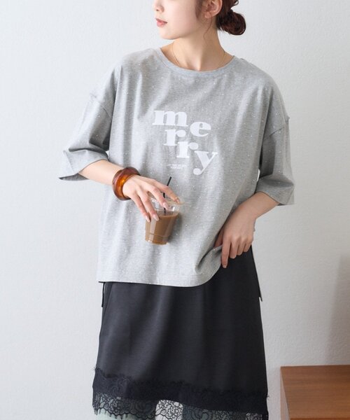 CIAOPANIC TYPY(チャオパニックティピー)の「ドットロゴプリントTee(Tシャツ/カットソー・レディース・グレー/チャコールグレー/アイボリー・ONE SIZE)」の22枚目の写真