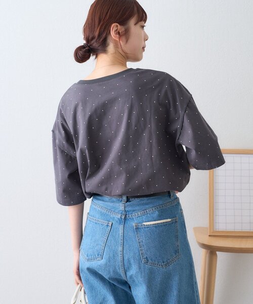 CIAOPANIC TYPY(チャオパニックティピー)の「ドットロゴプリントTee(Tシャツ/カットソー・レディース・グレー/チャコールグレー/アイボリー・ONE SIZE)」の10枚目の写真