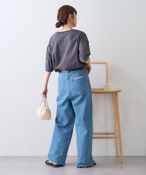 CIAOPANIC TYPY(チャオパニックティピー)の「ドットロゴプリントTee(Tシャツ/カットソー・レディース・グレー/チャコールグレー/アイボリー・ONE SIZE)」の6枚目の写真