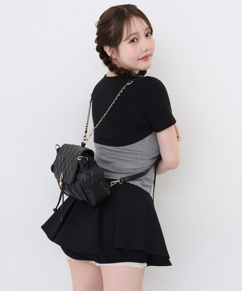 one after another NICE CLAUP（ワンアフターアナザーナイスクラップ）の「ボレロレイヤード風トップス（Tシャツ/カットソー・レディース・ホワイト系その他/ピンク/杢グレー/ブラック・FREE）」の18枚目の写真