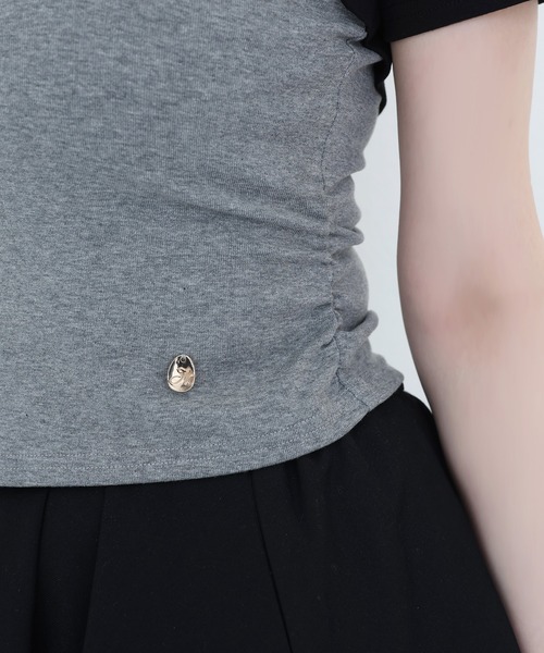 one after another NICE CLAUP（ワンアフターアナザーナイスクラップ）の「ボレロレイヤード風トップス（Tシャツ/カットソー・レディース・ホワイト系その他/ピンク/杢グレー/ブラック・FREE）」の20枚目の写真