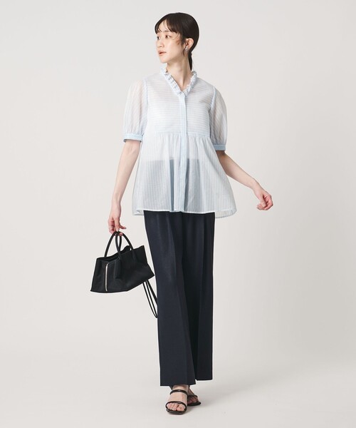 UNITED ARROWS(ユナイテッドアローズ)の「LINEAESSE Vネック パフブラウス ‐ウォッシャブル‐(シャツ/ブラウス・レディース・ネイビー/ライトピンク/その他7・FREE)」の11枚目の写真