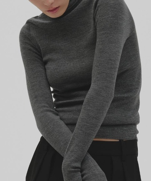 TODAYFUL（トゥデイフル）の「【TODAYFUL/トゥデイフル】Merinowool 100% Seamless Knit/メリノウール100%シームレスニット（ニット/セーター・レディース・ラベンダー/ブラック/ライトブルー/チョコ/キナリ/グレー・FREE）」の3枚目の写真
