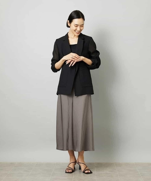 MICHEL KLEIN（ミッシェル・クラン）の「[リラックスボトム]ヴィンテージサテン ナロースカート（スカート・レディース・ブラウン/アイボリー/ダークインディゴブルー・38/40）」の5枚目の写真