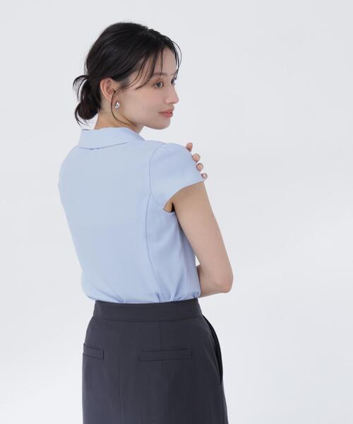NATURAL BEAUTY BASIC（ナチュラルビューティーベーシック）の「フロントスカラップブラウス（シャツ/ブラウス・レディース・ブルー/ネイビー/オフホワイト・SMALL/MEDIUM）」の8枚目の写真