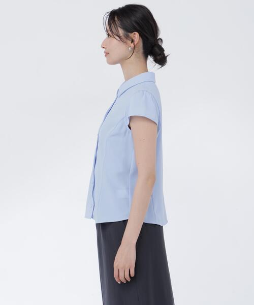 NATURAL BEAUTY BASIC（ナチュラルビューティーベーシック）の「フロントスカラップブラウス（シャツ/ブラウス・レディース・ブルー/ネイビー/オフホワイト・SMALL/MEDIUM）」の10枚目の写真