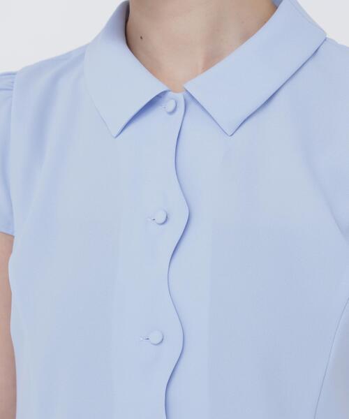 NATURAL BEAUTY BASIC（ナチュラルビューティーベーシック）の「フロントスカラップブラウス（シャツ/ブラウス・レディース・ブルー/ネイビー/オフホワイト・SMALL/MEDIUM）」の12枚目の写真
