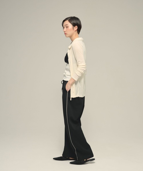 eL（エル）の「【eL】Tie Sheer Shirt/878269（シャツ/ブラウス・レディース・ブラック/ライトブルー・FREE）」の8枚目の写真