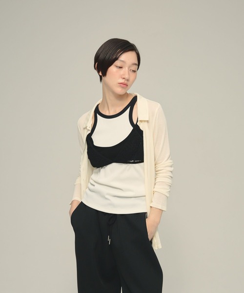 eL（エル）の「【eL】Tie Sheer Shirt/878269（シャツ/ブラウス・レディース・ブラック/ライトブルー・FREE）」の9枚目の写真