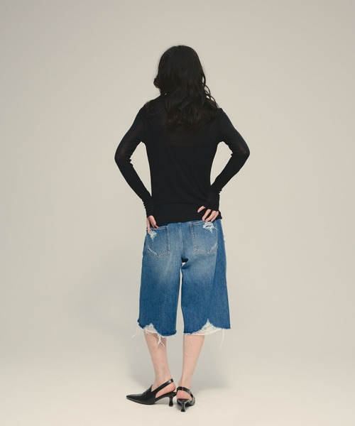 eL（エル）の「【eL】Tie Sheer Shirt/878269（シャツ/ブラウス・レディース・ブラック/ライトブルー・FREE）」の12枚目の写真
