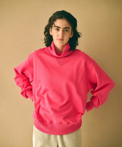 kha:ki(カーキ)の「「KHA:KI / カーキ」HIGH NECK SWEAT SHIRT(Tシャツ/カットソー・レディース・ピンク/ブラウン/アッシュグレー/ブラック・FREE)」の4枚目の写真
