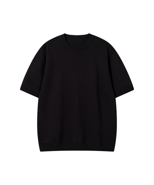 BUTTON SEOUL(ボタンソウル)の「クールビスコースエッセンシャルラウンドハーフニット (3 COLOR)(Tシャツ/カットソー・メンズ・ホワイト/ブラック/ネイビー・SMALL/X-LARGE/LARGE/MEDIUM)」の2枚目の写真