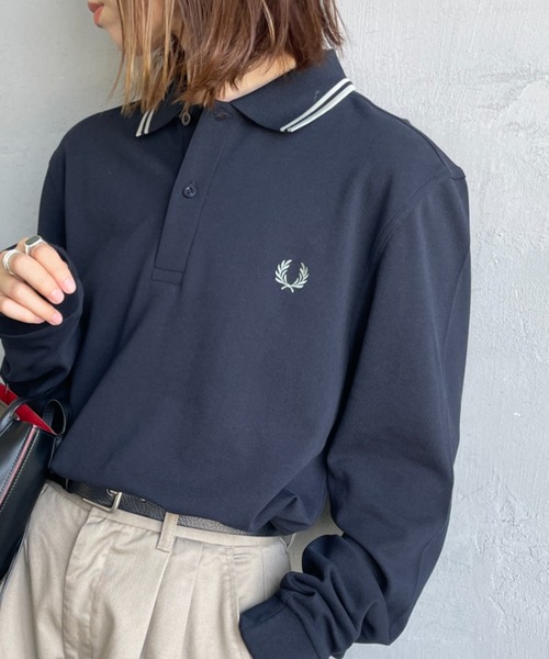 FRED PERRY Twin Tipped Line Long Sleeve Polo Shirt M3636