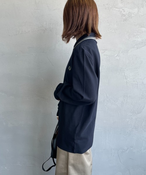 FRED PERRY（フレッドペリー）の「[FRED PERRY/フレッドペリー] ツインティップライン ロングスリーブポロシャツ M3636（ポロシャツ・レディース・ネイビー/キナリ・S/L/M）」の13枚目の写真