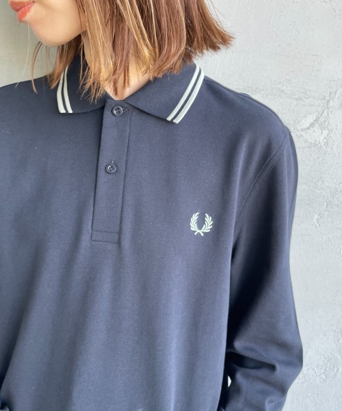 FRED PERRY（フレッドペリー）の「[FRED PERRY/フレッドペリー] ツインティップライン ロングスリーブポロシャツ M3636（ポロシャツ・レディース・ネイビー/キナリ・S/L/M）」の15枚目の写真