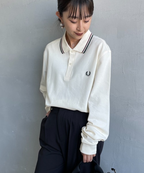 雙條紋裝飾長袖POLO衫 M3636