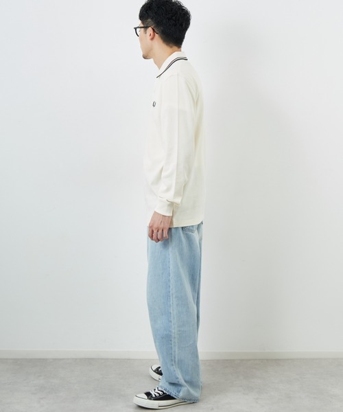 FRED PERRY（フレッドペリー）の「[FRED PERRY/フレッドペリー] ツインティップライン ロングスリーブポロシャツ M3636（ポロシャツ・レディース・ネイビー/キナリ・S/L/M）」の3枚目の写真