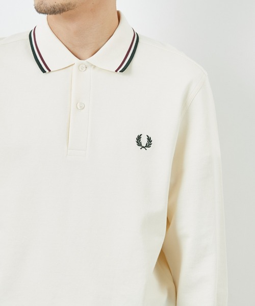 FRED PERRY（フレッドペリー）の「[FRED PERRY/フレッドペリー] ツインティップライン ロングスリーブポロシャツ M3636（ポロシャツ・レディース・ネイビー/キナリ・S/L/M）」の5枚目の写真