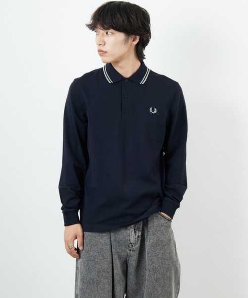 FRED PERRY（フレッドペリー）の「[FRED PERRY/フレッドペリー] ツインティップライン ロングスリーブポロシャツ M3636（ポロシャツ・レディース・ネイビー/キナリ・S/L/M）」の18枚目の写真
